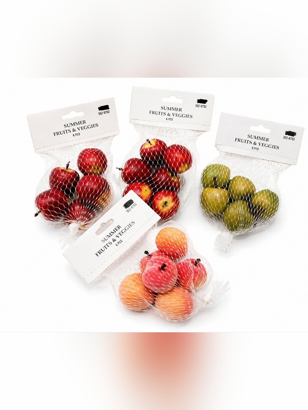 Lot Of Small Miniature Summer Faux Fruit -Apples & Peaches -Doll Sized Crafts